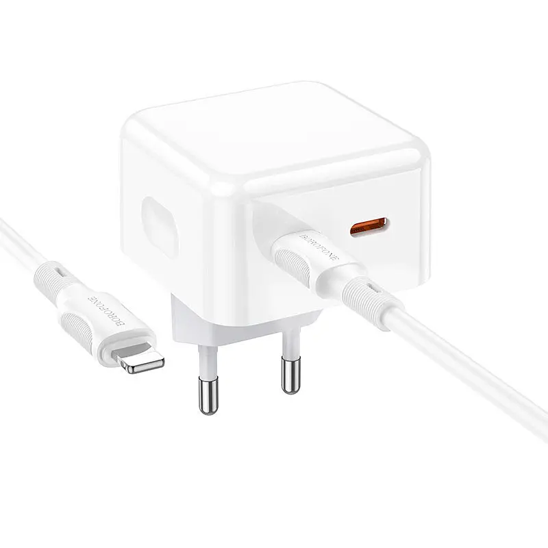 МЗП Borofone BA76A Source PD35W (2USB-З) + кабель Type-C to Lightning White - фото 3