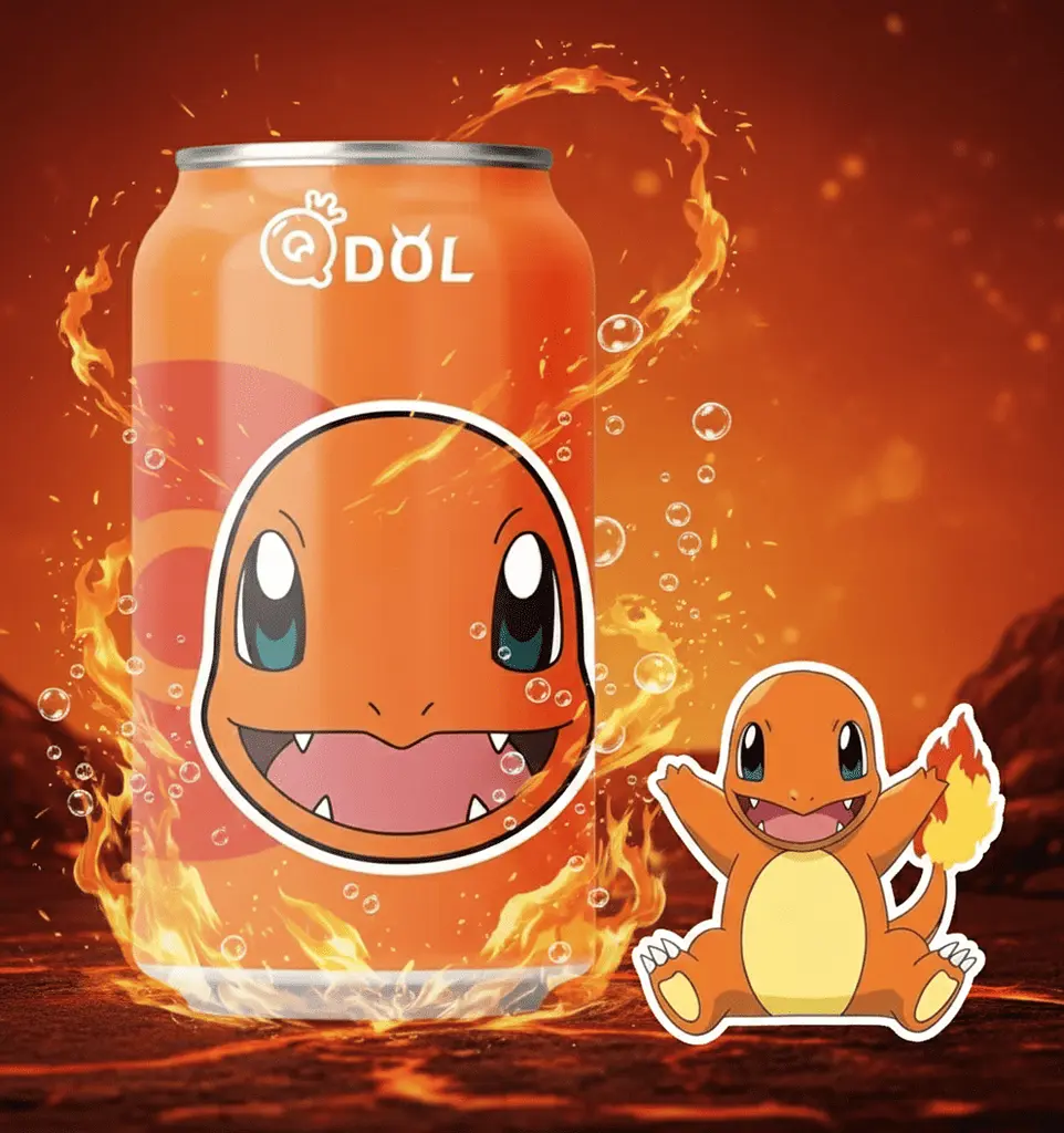Газований напій Qdol Pokemon Lychee Charmander 330 мл - фото 3