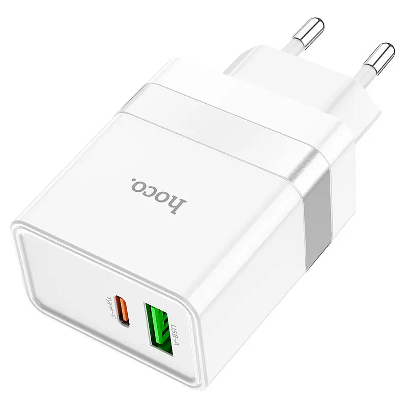 Мережевий зарядний пристрій Hoco N21 PD30W+QC3.0 White [74922] - фото 2