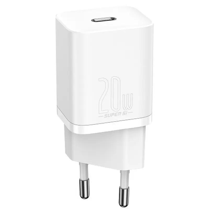 МЗП Super Si Quick Charger PD20W (1USB-C) + кабель Type-C to Lightning (TZCCSUP-B) Білий Baseus teh0029617 - фото 2