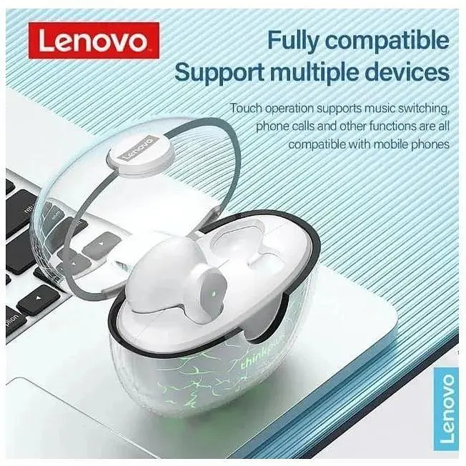 Наушники беспроводные Lenovo XT95 Pro Light Black стерео гарнитура в кейсе - фото 5