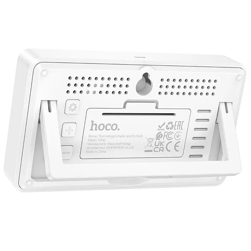 Електронний термогігрометр + годинник Hoco HX42 Indoor White - фото 3