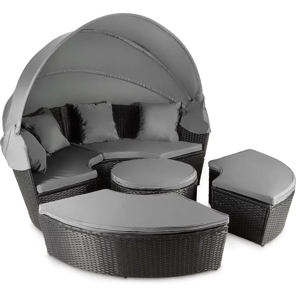 Садові меблі Outtec Round Lounge Chairs чорно-графітові - фото 11