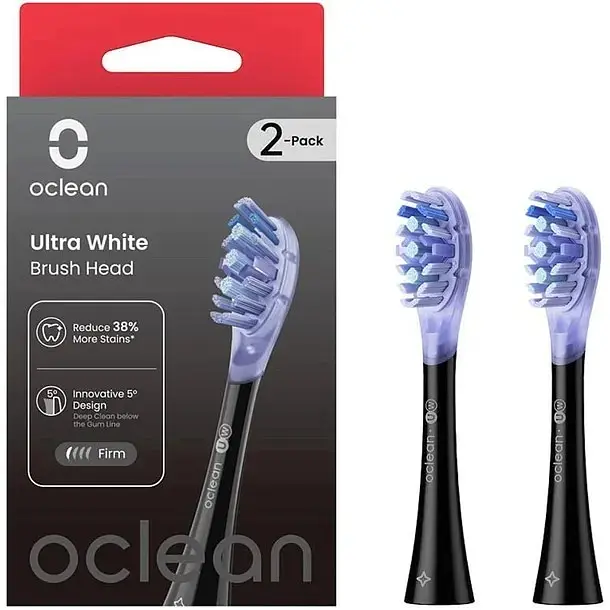 Насадка для зубної щітки Oclean UW02 B02 Ultra White Brush Head 2 шт. Black [6970810553550] [100966] - фото 4