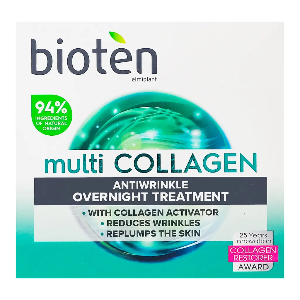 Нічний крем для обличчя Bioten Multi Collagen Antiwrinkle Overnight Treatment з колагеном 50 мл - фото 3