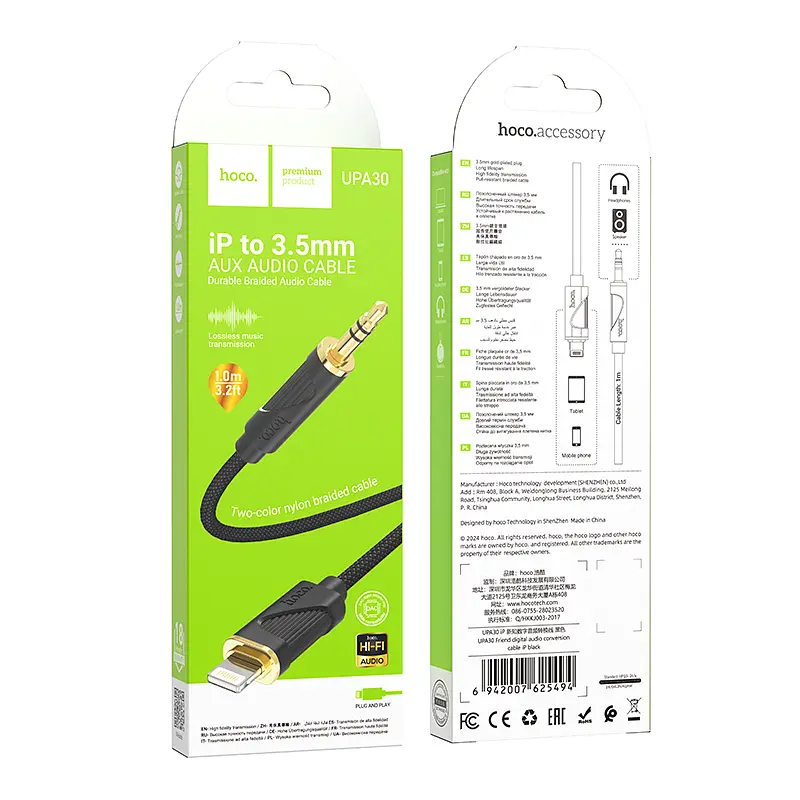 Кабель Hoco UPA30 Friend digital audio conversion cable Lightning Black - фото 2