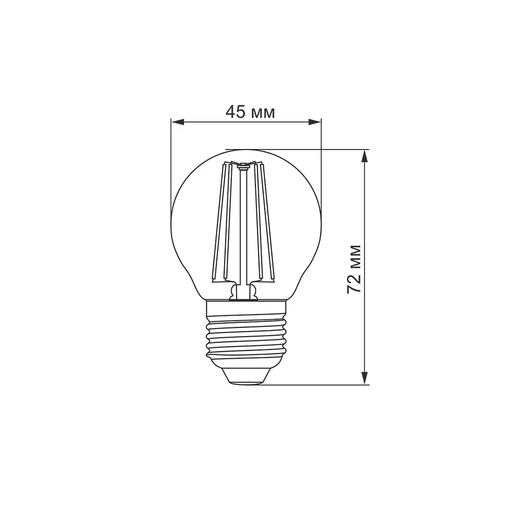Светодиодная лампа Titanum LED Filament G45 4W E27 2200K бронзовая (TLFG4504272A) - фото 2