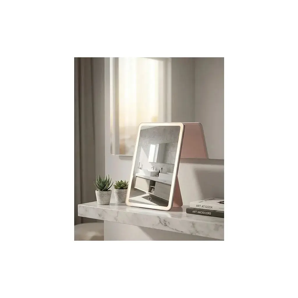 Дзеркало Xiaomi Leather case mirror pink (FM001/FM007) - фото 4