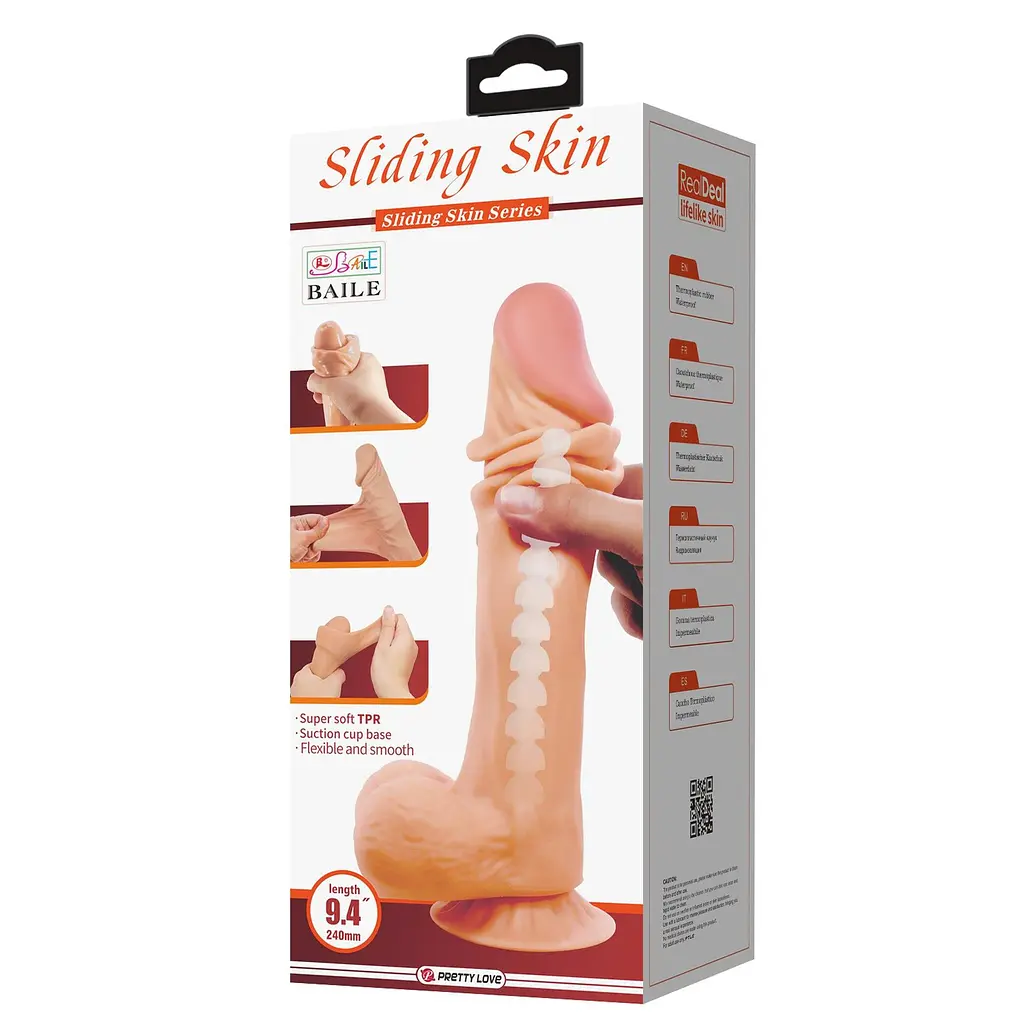 Фаллоимитатор Pretty Love Sliding Skin Bendable 9.4'' 24 см телесный - фото 13