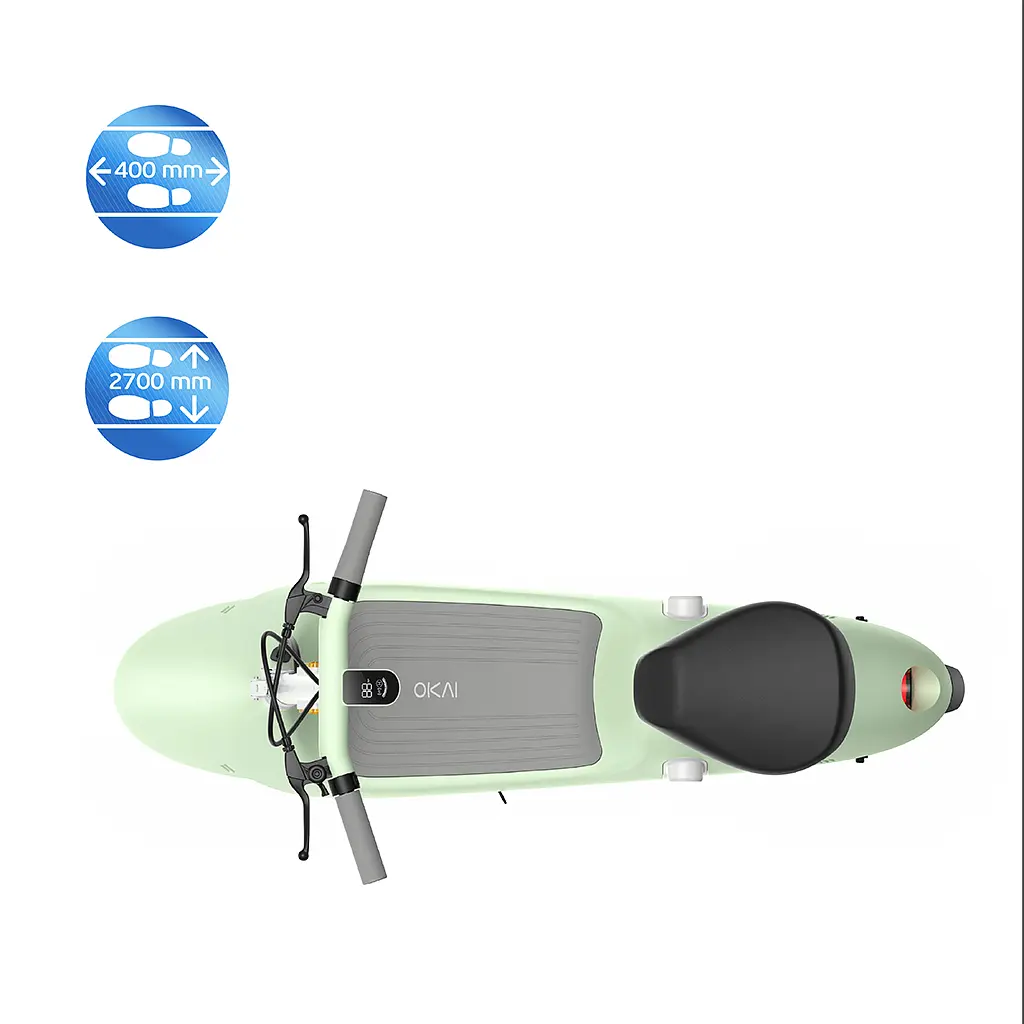 Електросамокат з сидінням OKAI Ceetle PRO EA10C Mint Green 10', 350(900)W, 25Km/h, 10.4Ah, 55Km, 20%,NFC, App, 29kg (EA10C-MG) - фото 5