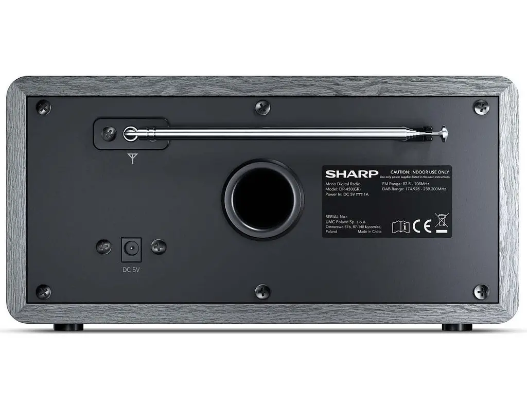 Радіоприймач колонка Sharp DR450GR Grey DAB+, FM RDS, Bluetooth, мережа - фото 4