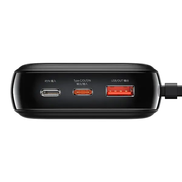 Портативна батарея Baseus Qpow Digital Display quick charg 20000 mAh 22.5 With Type-C Cable PPQD-I01 Black - фото 5
