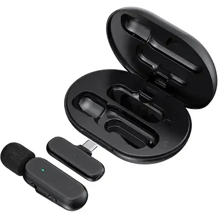 Микрофон  K60 Lightning беспроводной петличный приемник + микрофон + зарядный кейс Black (17618) - фото 2