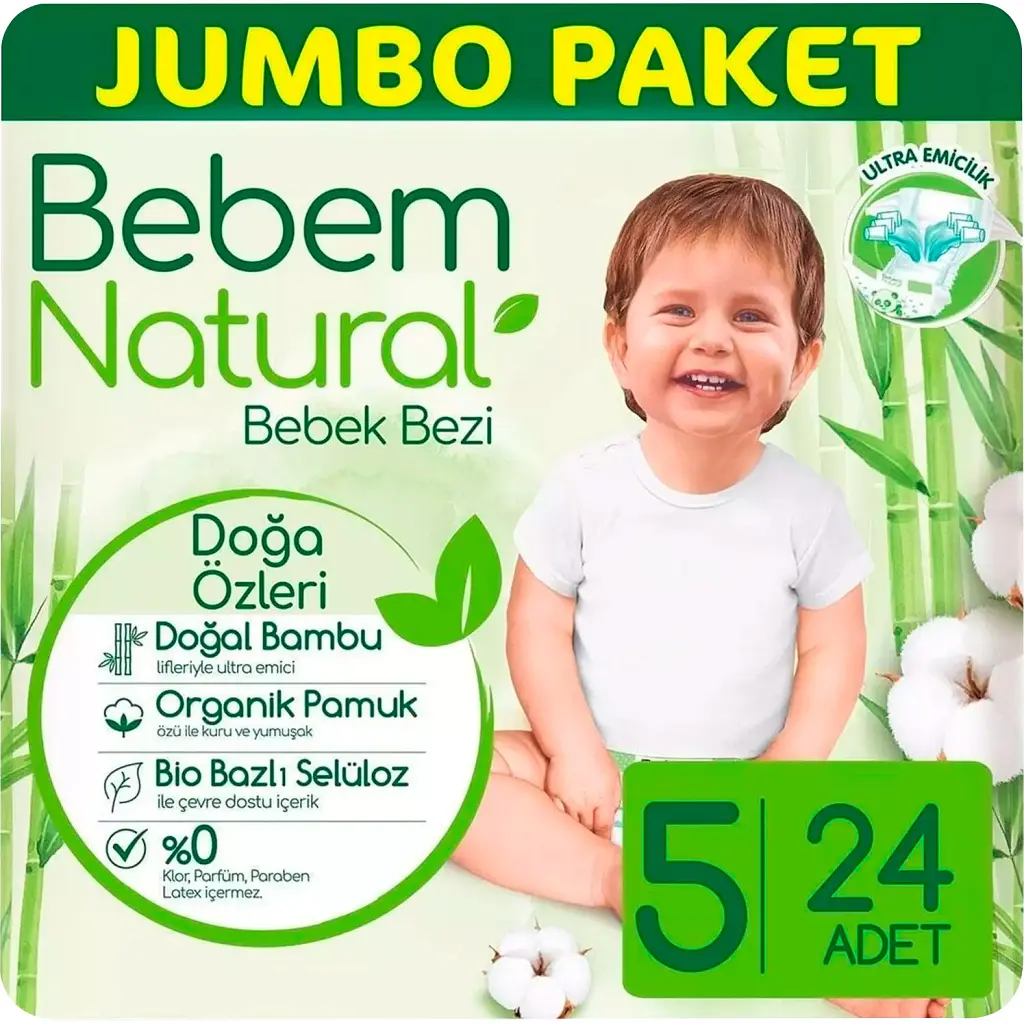 Підгузки Bebem Natural 5 Junior 11-18 кг 24 шт (8690536806034) - фото 2