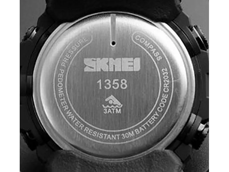 Чоловічий наручний годинник 1358 Black Smart Watch Compass Skmei acs0030791 - фото 5