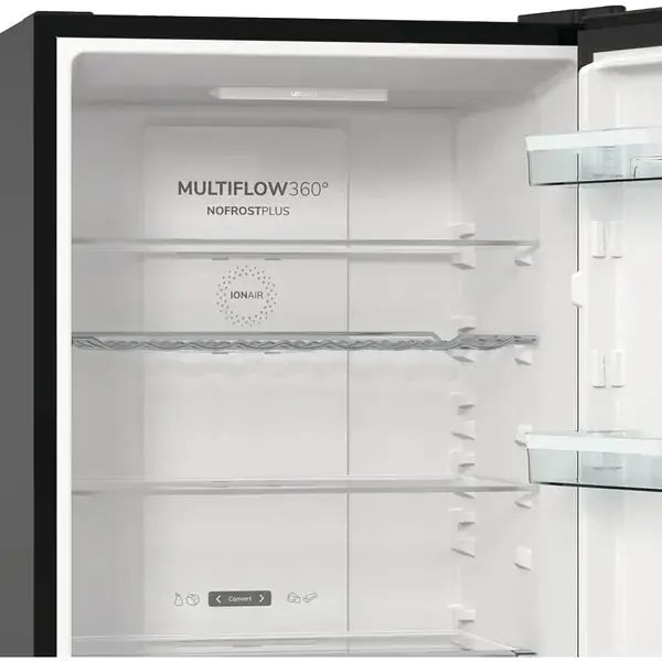 Холодильник Gorenje з нижн. мороз. камерою 185х60х60 см 2 двері 204(96) л А++ NoFrost+ LED дисплей чорний - фото 9