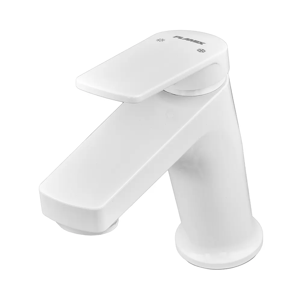 Смеситель для умывальника Plamix Lucas-001 SET white с подводом PM0706 Белый - фото 3