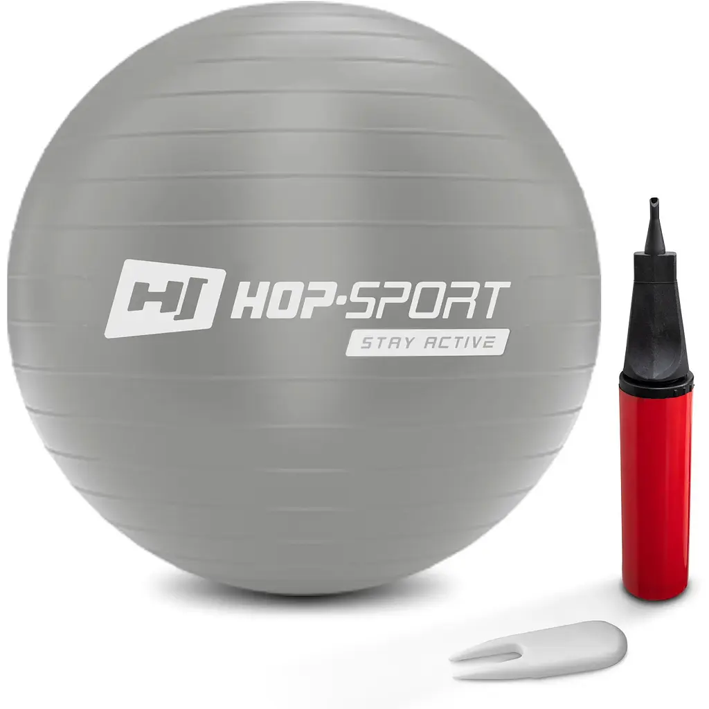 Фітбол Hop-Sport 45см сріблястий + насос 2020 - фото 7