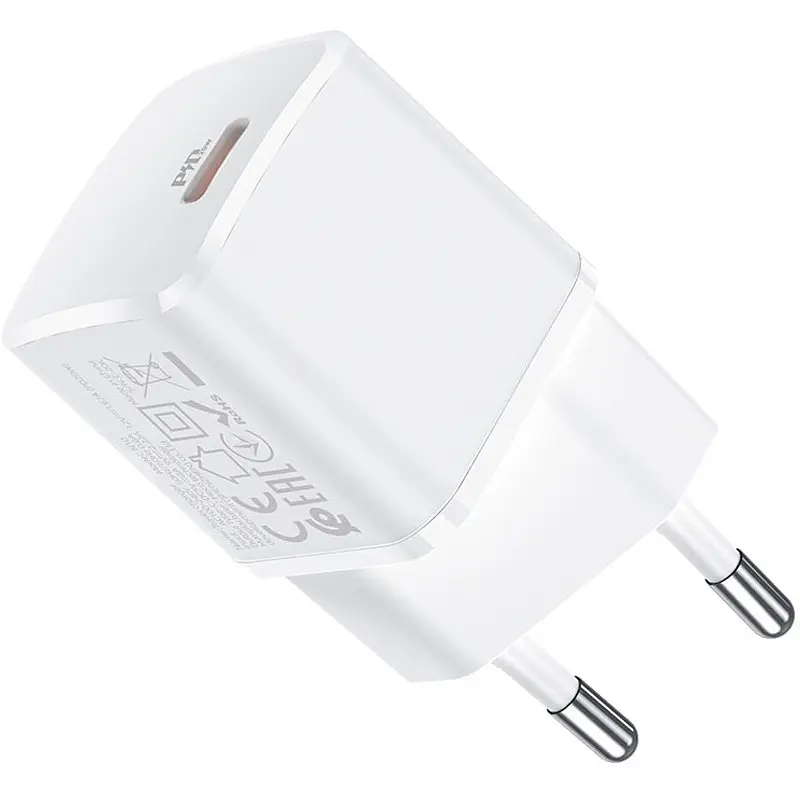 Мережевий зарядний пристрій Hoco N10 1Type-C (PD20W) 3 A White - фото 3