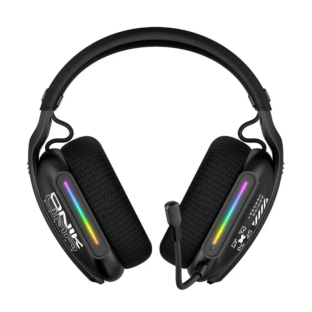 Беспроводные игровые наушники Onikuma GT808 геймерская Bluetooth гарнитура с микрофоном и RGB Black (19118) - фото 3