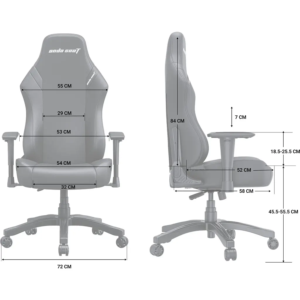Кресло игровое Anda Seat Luna Size L Black/Blue PVC (AD18-44-BS-PV) - фото 10