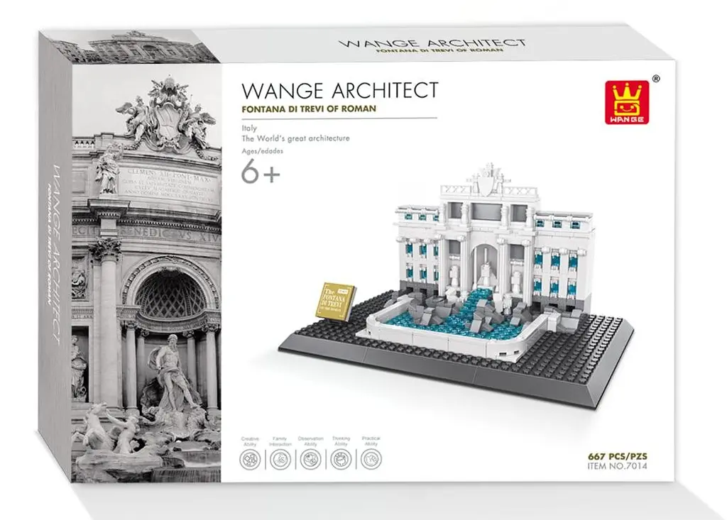 Конструктор Wange Архітектура 3D Фонтан Треві Fontana di Trevi-Rome 4212 дитячий 688 деталей - фото 2