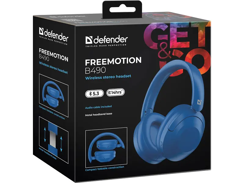 Навушники з мікрофоном Defender FreeMotion B490 Blue (63491) - фото 9