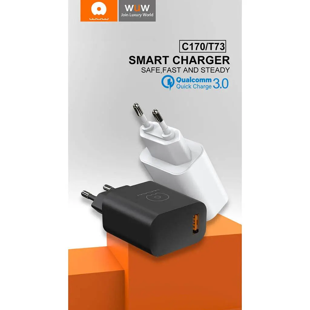 Мережевий зарядний пристрій WUW-C170 QC 3.0 single USB charger 18W - фото 3