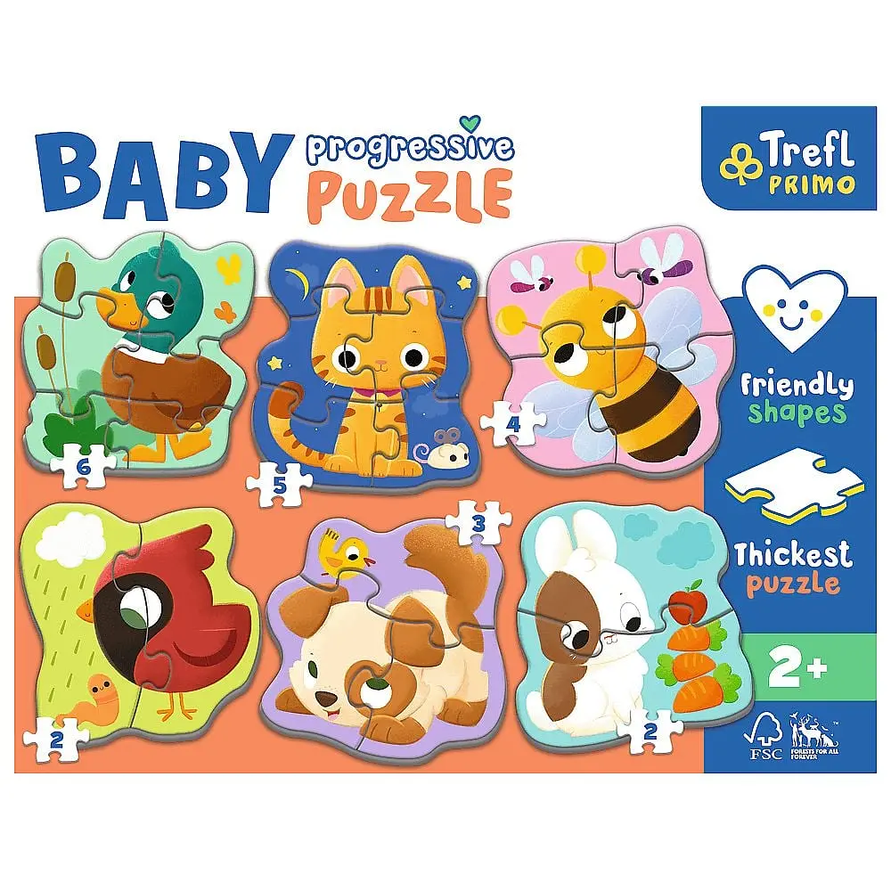 Пазлы Trefl Baby Progressive 6 в 1 Животные - фото 2