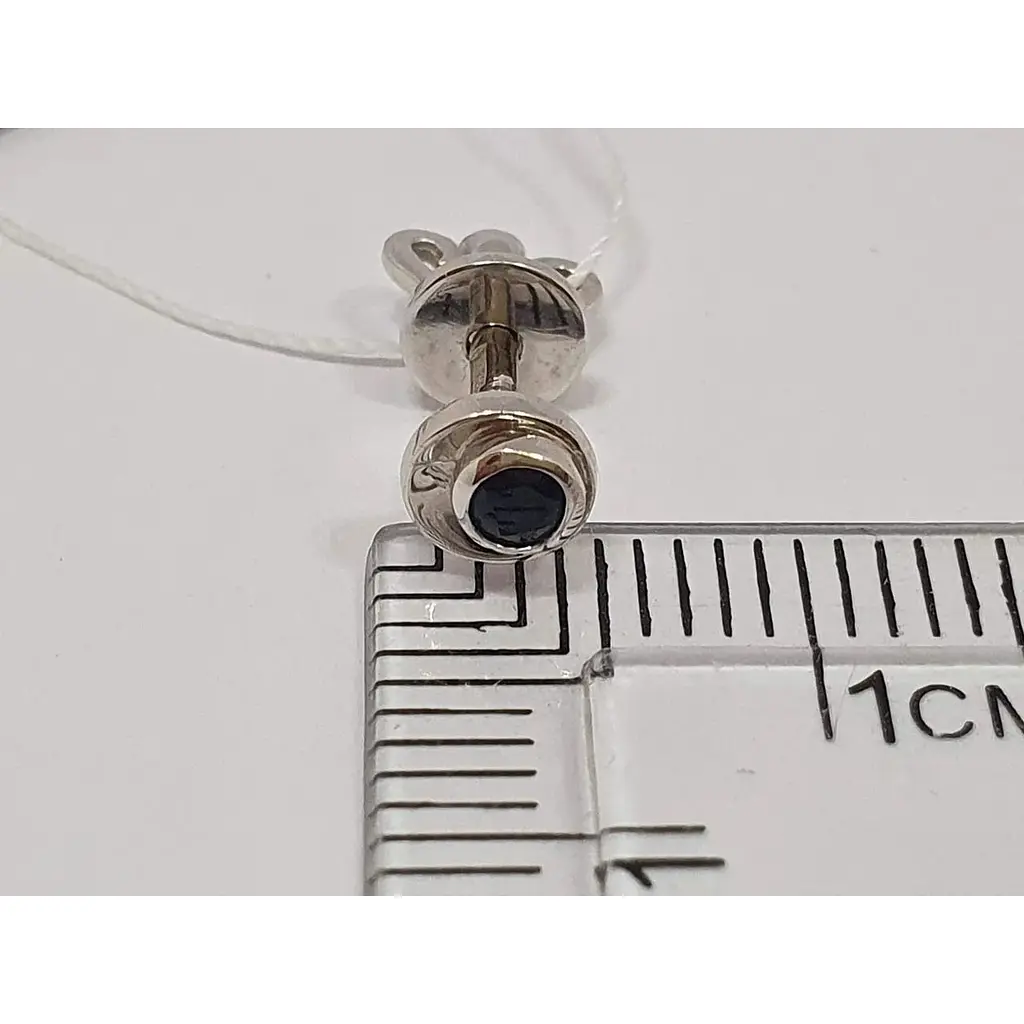 Золотые серьги-пуссеты Империя золота с сапфирами. Артикул СП087.00302И - фото 3