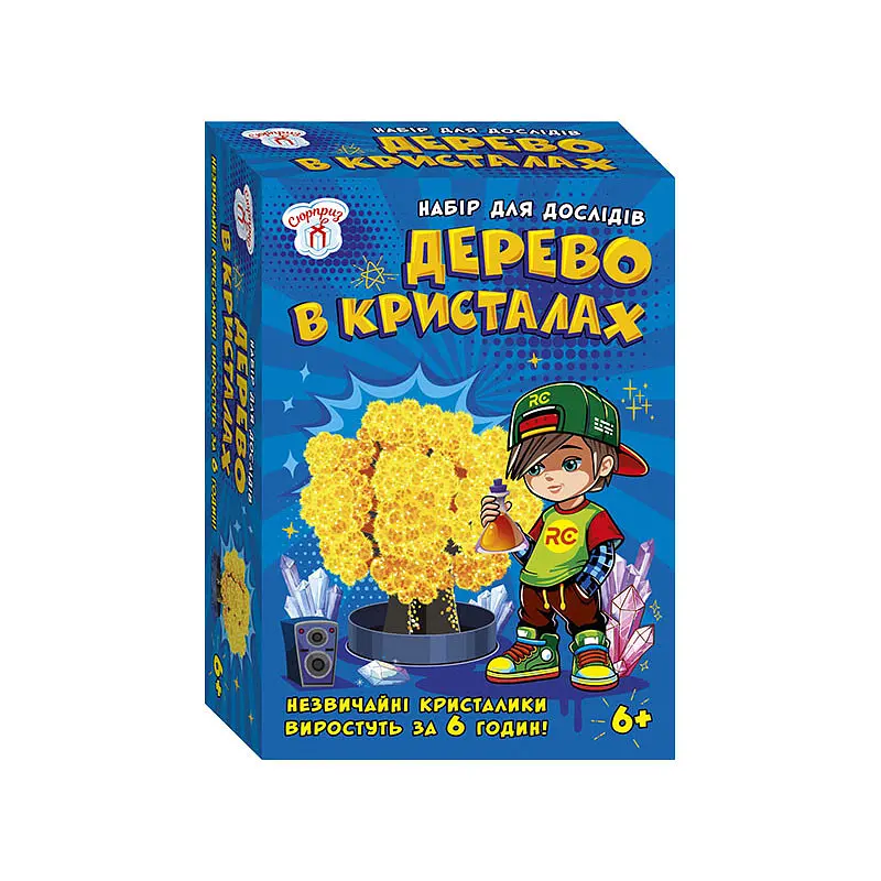 Набор для экспериментов Дерево в кристаллах Ранок 10114174 желтое - фото 1