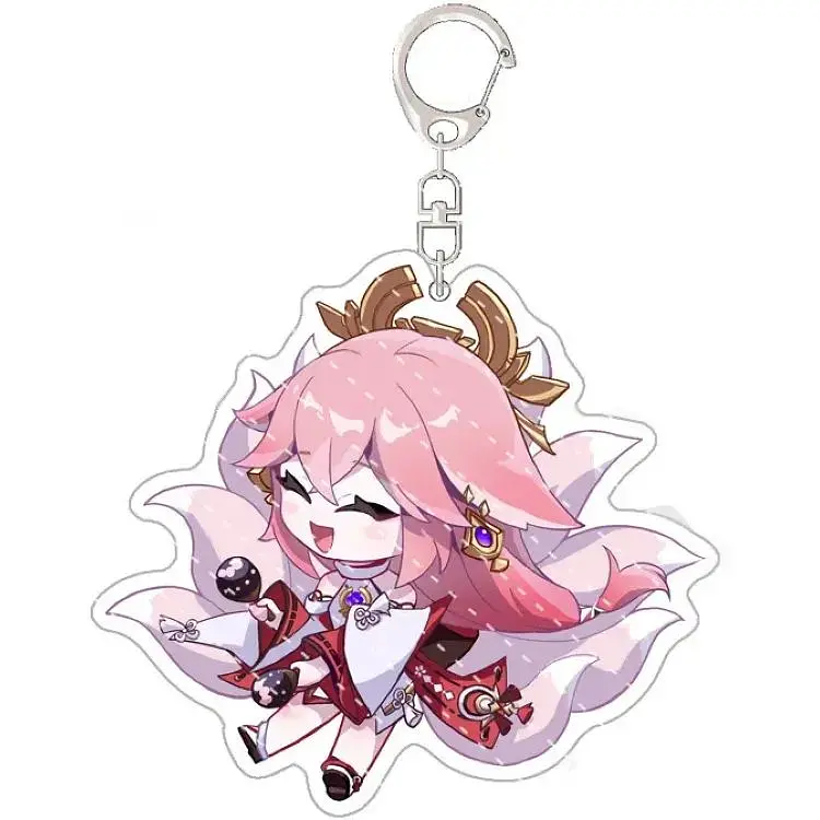 Брелок акриловий Геншин Яе Міко Genshin Impact Yae Miko 5 см - фото 1