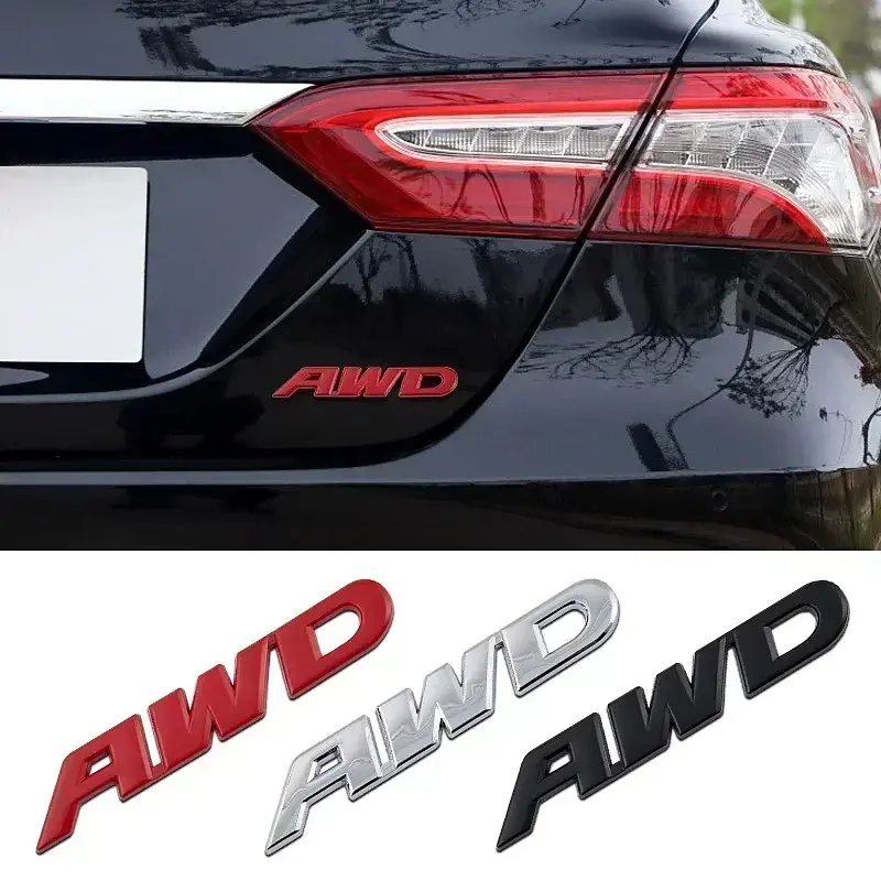 Емблема напис AWD чорна 151×24мм метал (на скотчі) - фото 2