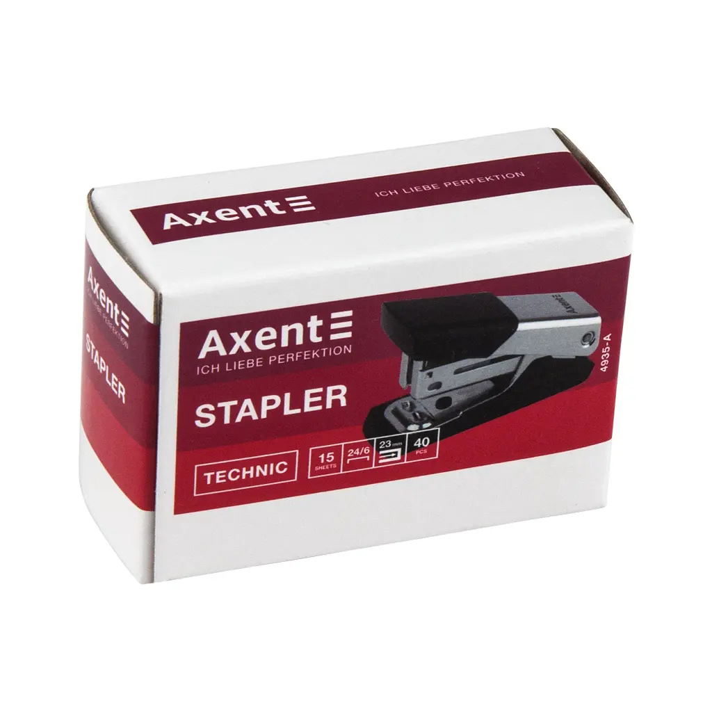 Степлер Axent Technic №24/6 15 аркушів Хром (4935-A) - фото 3