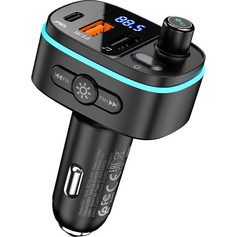 FM-трансмітер Hoco E62 Fast PD20W+QC3.0 BT FM Transmitter (756299) [85427] - фото 3