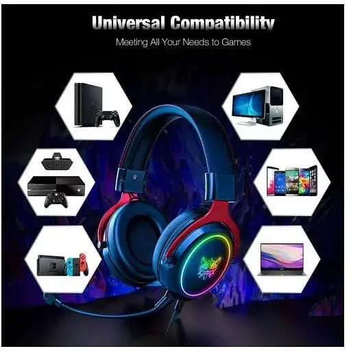 Ігрові навушники Onikuma X10 Gaming with LED чорно сріблясті - фото 8