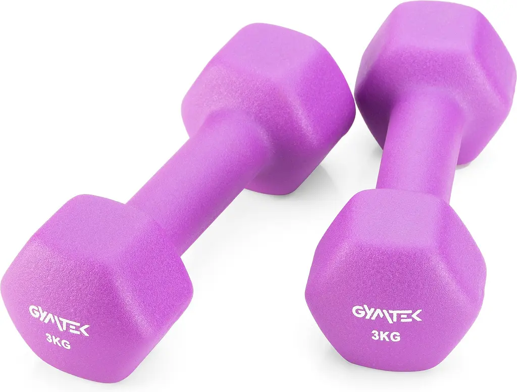 Гантели для фитнеса неопреновые Gymtek Hex 2х3кг фиолетовый - фото 8