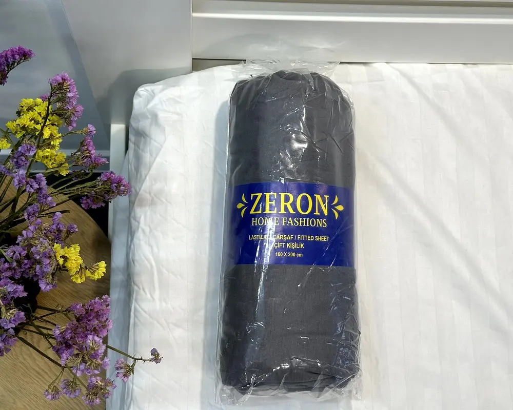 Простирадло на резинці трикотажне Zeron Koyu Gri 90х200х30 - фото 3