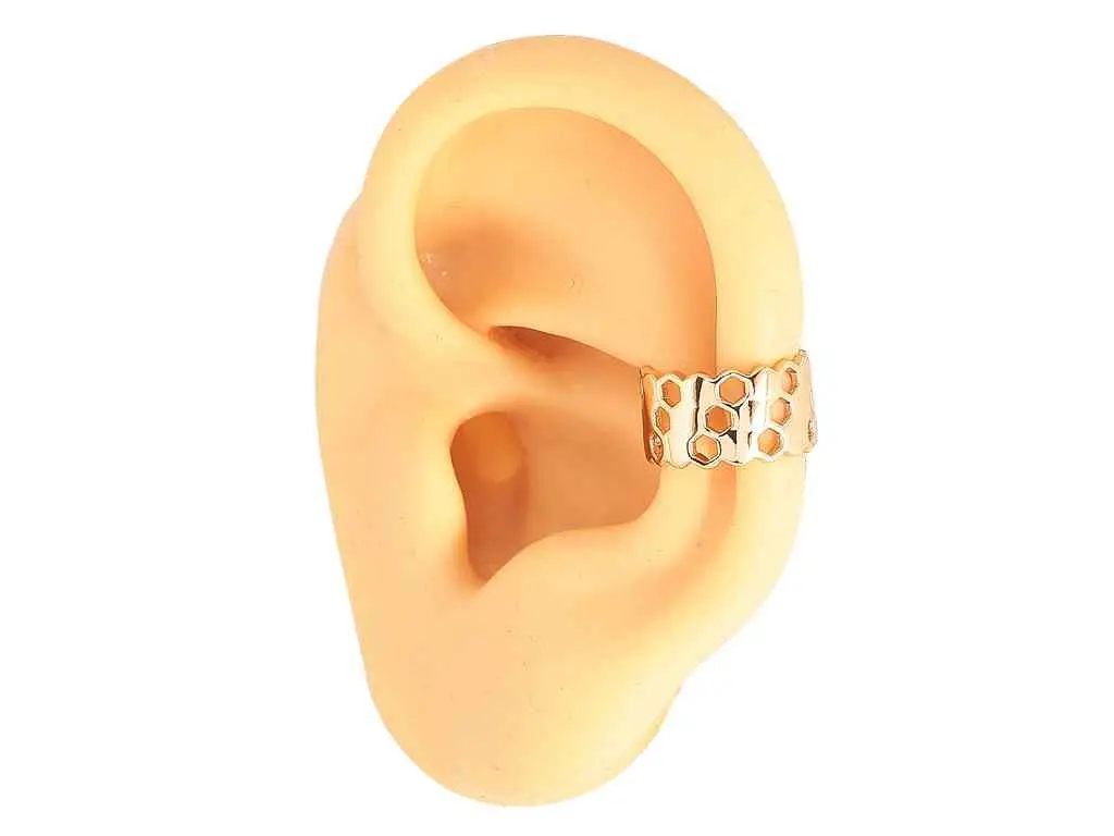 Сережки Xuping моно-кафа позолота 18K "Візерунок стільники" 290794 - фото 3