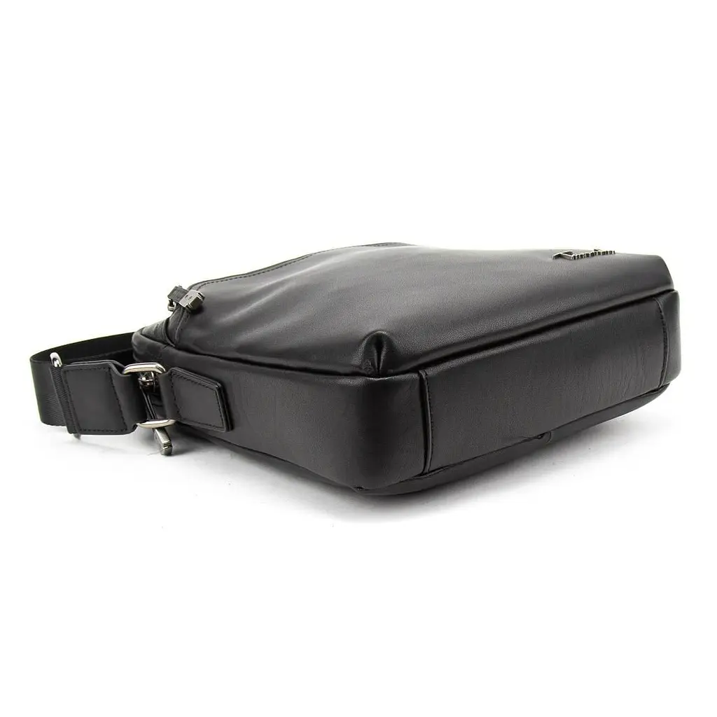 Чоловіча чорна шкіряна сумка через плече Tiding Bag SM8-9686-4A - фото 5
