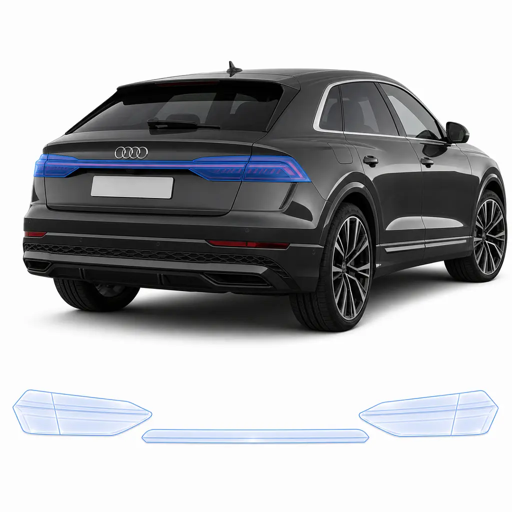 Антигравійна захисна бронеплівка за лекалами для Audi Q8 4M facelift 2024- задні ліхтарі стопи