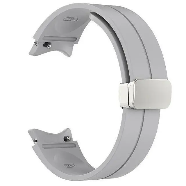 Ремешок для Samsung Galaxy Watch 4 44mm - серый ширина крепления 20мм силикон Watchbands Cls (W15-2WB12281122) - фото 2