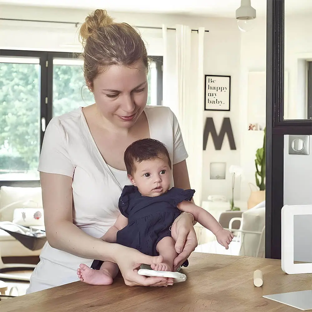 Потрійна рамочка Baby Art з відбитками біла в смужку (3601095400) - фото 5