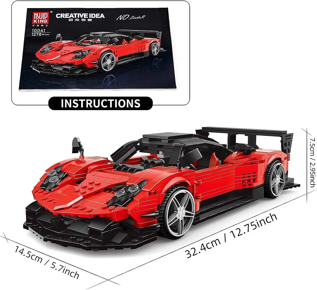 Конструктор  машина MOULD KING  Pagani Zonda R пагані зонда для дітей та дорослих  1278 деталей - фото 4