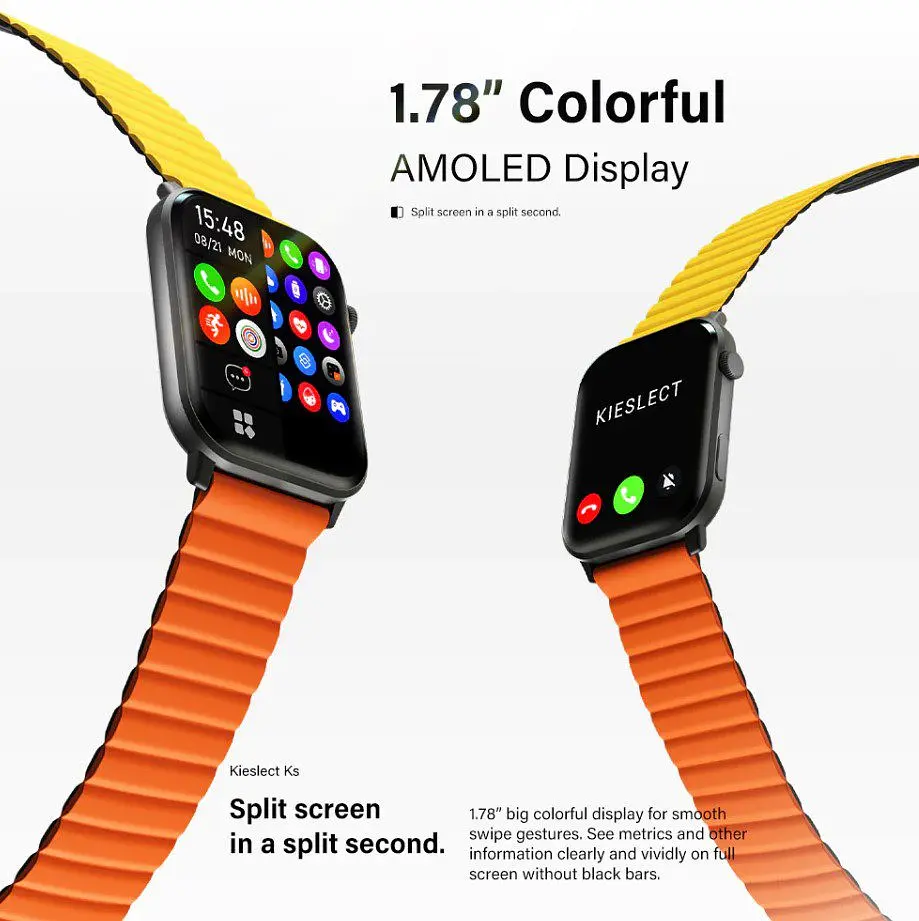 Смарт-часы Kieslect Smart Calling Watch Ks 1.78 (448х368) AMOLED 330мАч Black - фото 4
