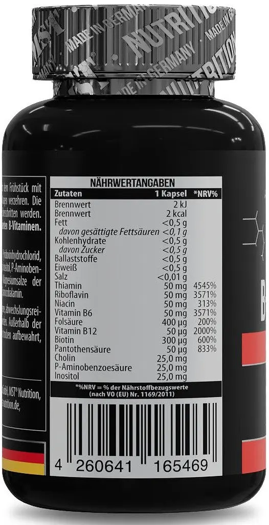 Комплекс витаминов группы В MST Nutrition B-Complex Professional, 60 капсул для поддержки энергии и общего здоровья - фото 3