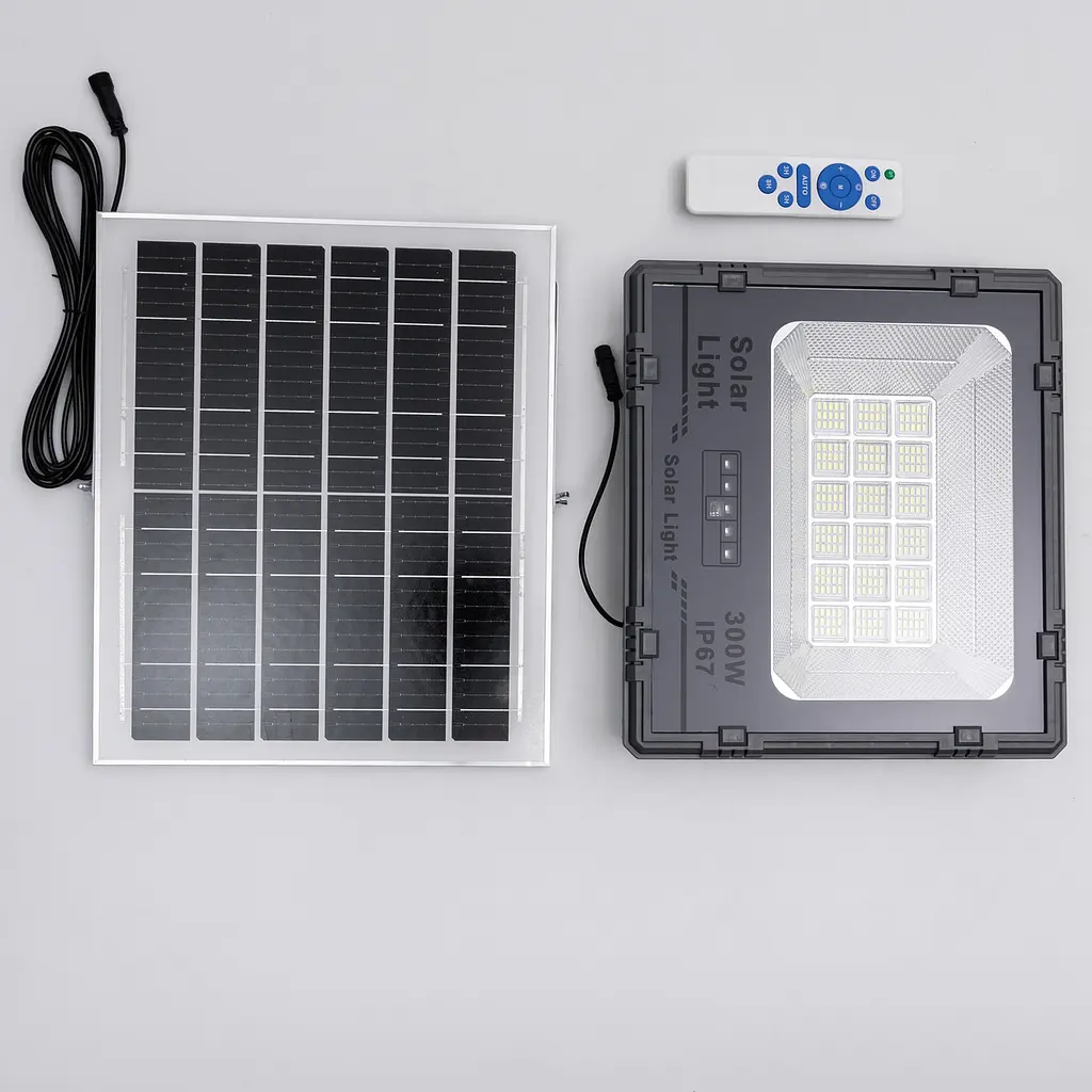 Уличный LED фонарь на солнечных батареях Yiwu 31.6x27.8x7.5 см светодиодный прожектор уличный 270 LED 300 Вт с солнечной панелью HP-5-62 - фото 4