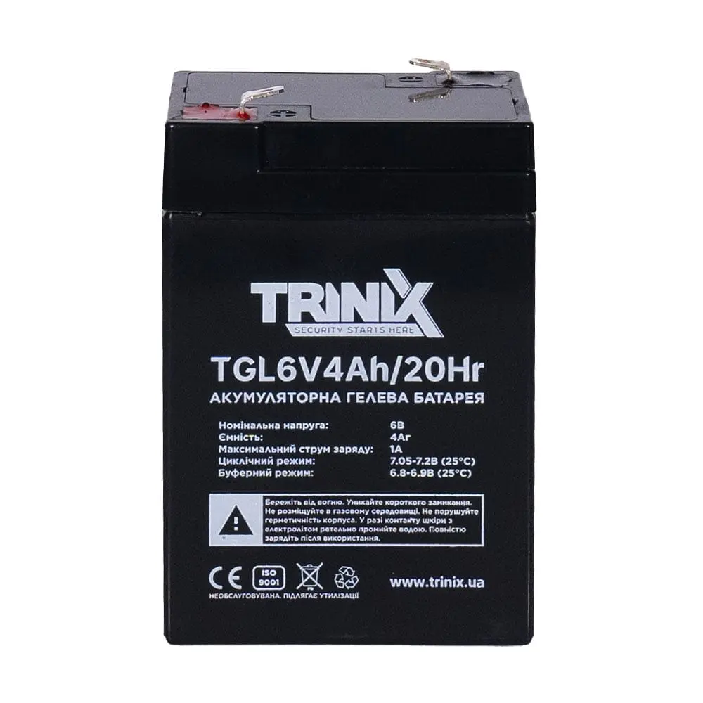 Аккумуляторная батарея гелевая 6В 4Ач Trinix TGL6V4Ah/20Hr GEL (44-00071) - фото 2
