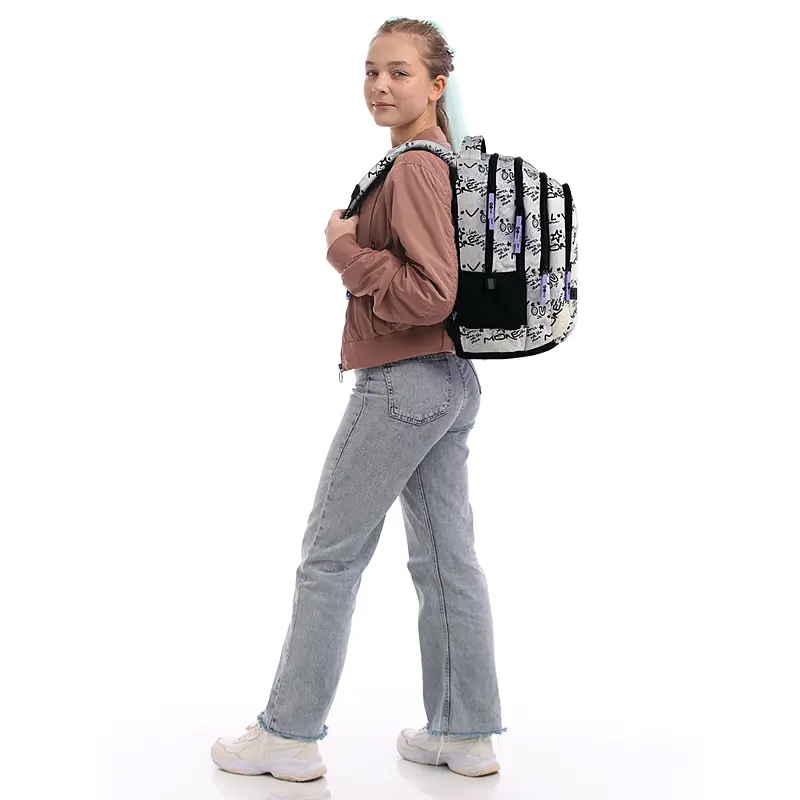 Рюкзак GoPack Teens 162M-1 Чорно-молочний (GO26-162M-1) - фото 18