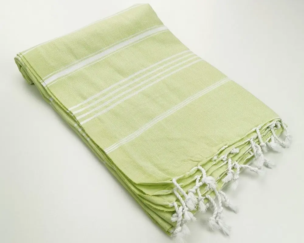 Рушник пештемаль Turkey Towel 100х180 см легкий великий для пляжу басейну бані сауни підстилка на дачу пікнік природу відпустку море Organik зелений - фото 4
